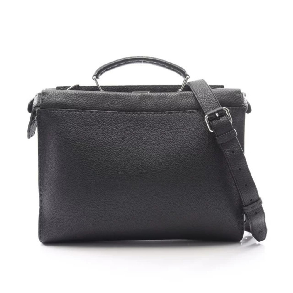Fendi Peekaboo Fit Selleria Business Bag Leather Black